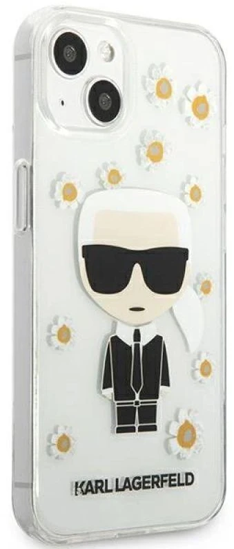 Dėklas Karl Lagerfeld KLHCP13SHFLT IPHONE 13 MINI 5.4 "TRANSPARENT/TRANSPARENT FLOWER IKONIK KARL