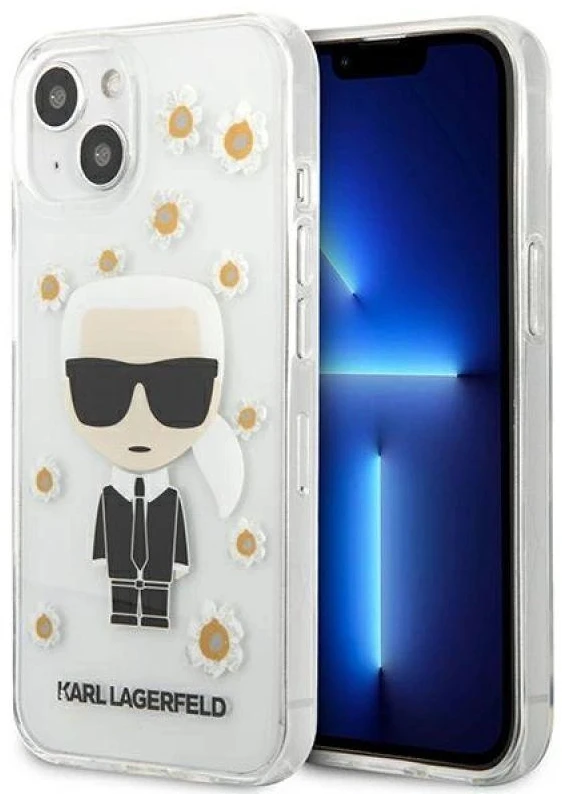 Dėklas Karl Lagerfeld KLHCP13SHFLT IPHONE 13 MINI 5.4 "TRANSPARENT/TRANSPARENT FLOWER IKONIK KARL