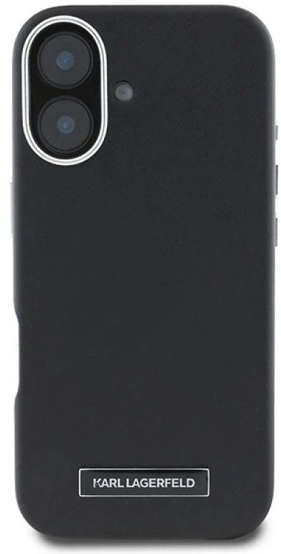 Karl Lagerfeld KLHMP16MPGMSRPK Apple iPhone 16 Plus 6.7″ juodos spalvos kietas dėklas FW Metal Plate MagSafe