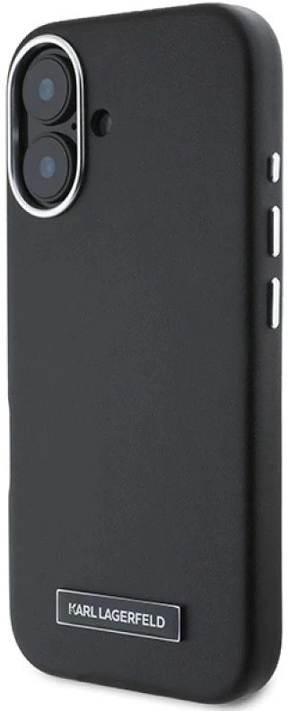 Karl Lagerfeld KLHMP16MPGMSRPK Apple iPhone 16 Plus 6.7″ juodos spalvos kietas dėklas FW Metal Plate MagSafe