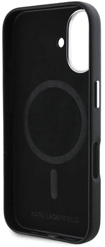 Karl Lagerfeld KLHMP16MPGMSRPK Apple iPhone 16 Plus 6.7″ juodos spalvos kietas dėklas FW Metal Plate MagSafe