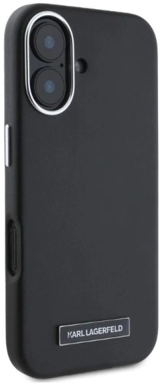 Karl Lagerfeld KLHMP16SPGMSRPK Apple iPhone 16 6.1″ juodos spalvos kietas dėklas FW Metal Plate MagSafe