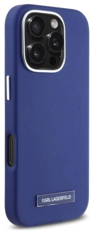 Karl Lagerfeld KLHMP16LPGMSRPB Apple iPhone 16 Pro 6.3″ mėlynas kietas dėklas FW Metal Plate MagSafe