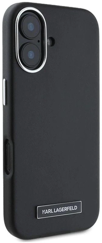 Karl Lagerfeld KLHMP16MPGMSRPK Apple iPhone 16 Plus 6.7″ juodos spalvos kietas dėklas FW Metal Plate MagSafe
