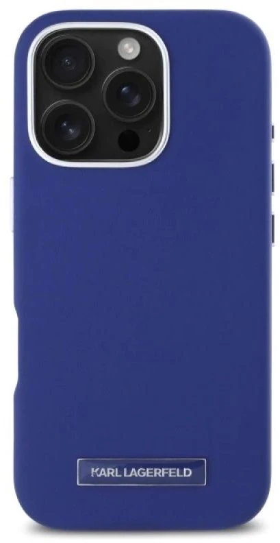 Karl Lagerfeld KLHMP16XPGMSRPB Apple iPhone 16 Pro Max 6.9" dėklas telefonui mėlynos spalvos FW Metal Plate MagSafe