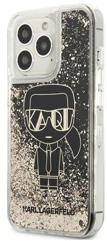 Apple iPhone 13 Pro Max Karl Lagerfeld dėklas Liquid Glitter Gatsby (KLHCP13XLGGKBK) juodos spalvos
