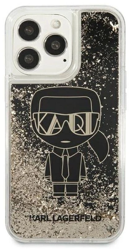 Apple iPhone 13 Pro Max Karl Lagerfeld dėklas Liquid Glitter Gatsby (KLHCP13XLGGKBK) juodos spalvos