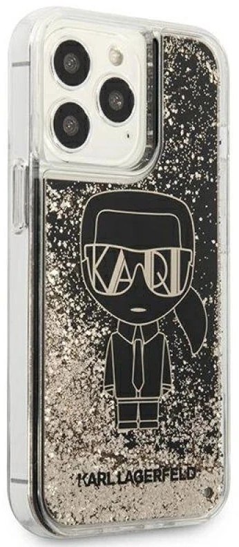 Apple iPhone 13 Pro Max Karl Lagerfeld dėklas Liquid Glitter Gatsby (KLHCP13XLGGKBK) juodos spalvos