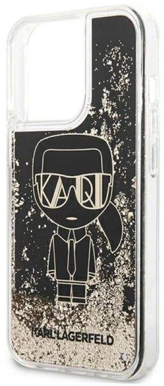 Apple iPhone 13 Pro Max Karl Lagerfeld dėklas Liquid Glitter Gatsby (KLHCP13XLGGKBK) juodos spalvos