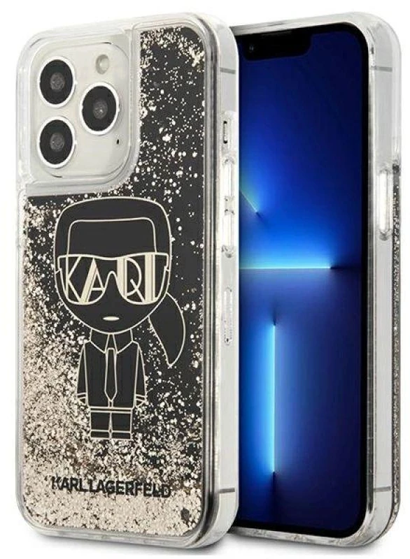 Apple iPhone 13 Pro Max Karl Lagerfeld dėklas Liquid Glitter Gatsby (KLHCP13XLGGKBK) juodos spalvos