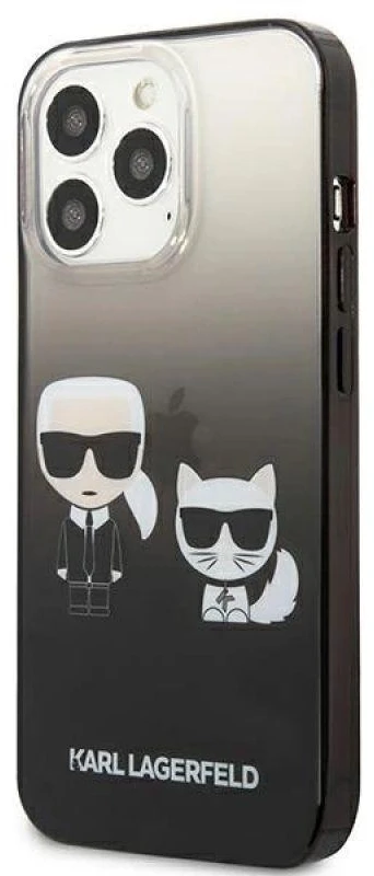 Karl Lagerfeld KLHCP13LTGKCK Apple iPhone 13 Pro / 13 6,1″ kietas dėklas juodos spalvos Gradient Ikonik Karl & Cho