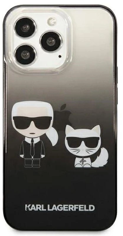 Karl Lagerfeld KLHCP13LTGKCK Apple iPhone 13 Pro / 13 6,1″ kietas dėklas juodos spalvos Gradient Ikonik Karl & Cho