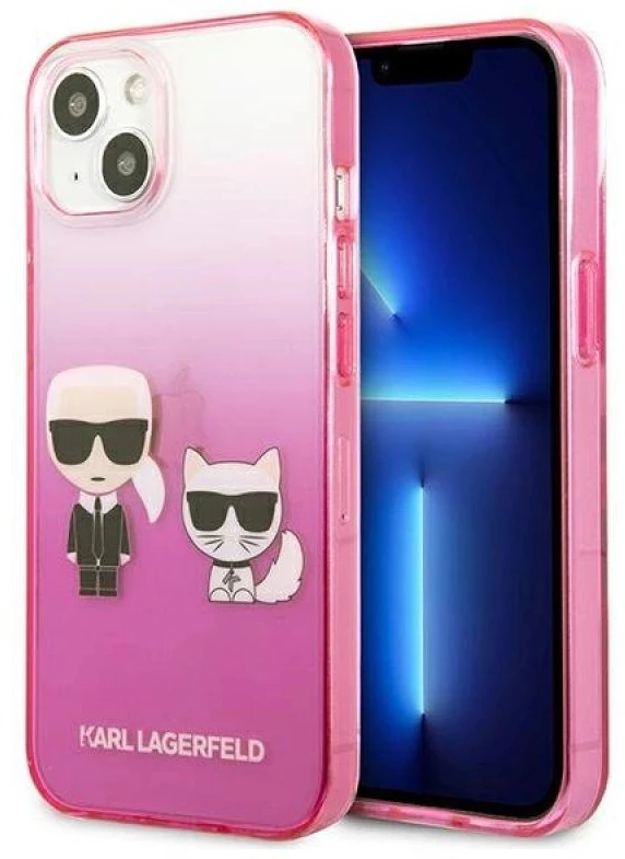 Karl Lagerfeld KLHCP13STGKCP Apple iPhone 13 mini 5,4″ kietas dėklas rožinės spalvos Gradient Ikonik Karl & Choupett