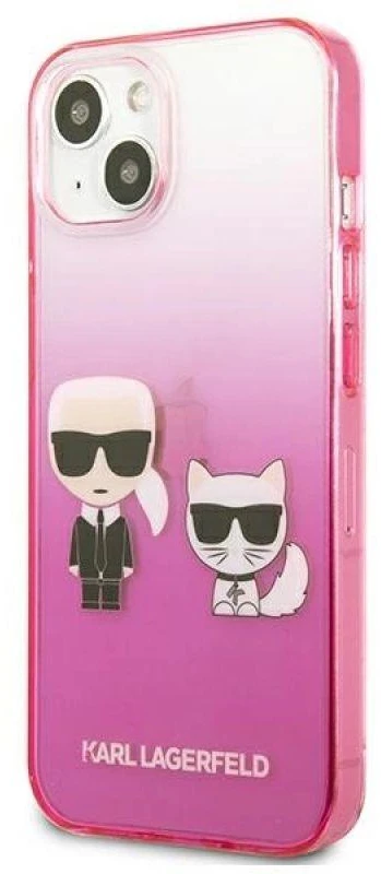 Karl Lagerfeld KLHCP13STGKCP Apple iPhone 13 mini 5,4″ kietas dėklas rožinės spalvos Gradient Ikonik Karl & Choupett