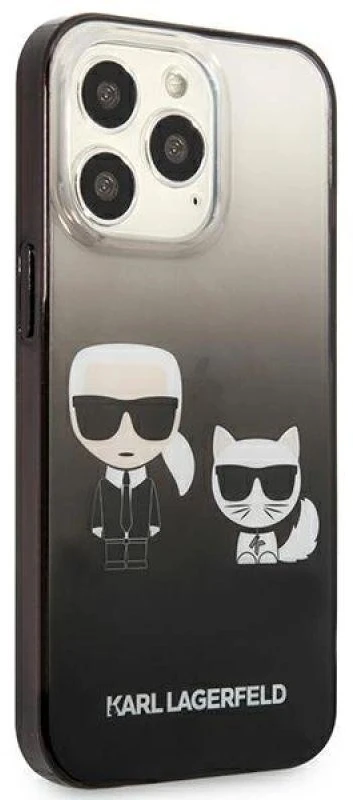Karl Lagerfeld KLHCP13LTGKCK Apple iPhone 13 Pro / 13 6,1″ kietas dėklas juodos spalvos Gradient Ikonik Karl & Cho