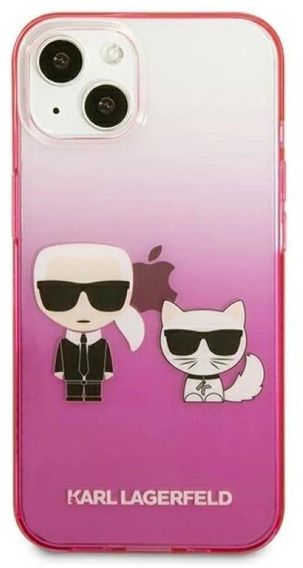 Karl Lagerfeld KLHCP13STGKCP Apple iPhone 13 mini 5,4″ kietas dėklas rožinės spalvos Gradient Ikonik Karl & Choupett