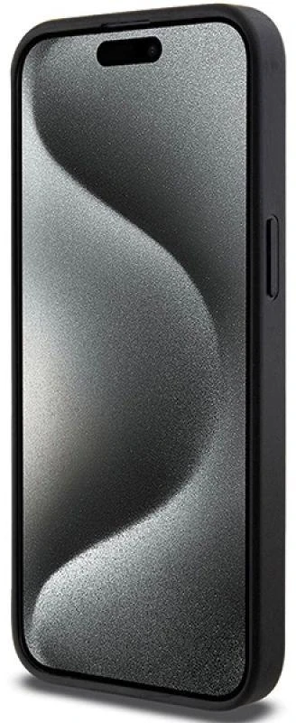 Karl Lagerfeld KLHCP13LGSACHPK Apple iPhone 13 Pro / 13 6.1″ juodos spalvos kietas dėklas Gripstand Saffiano Choup