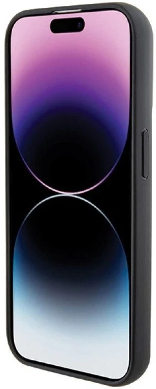 Karl Lagerfeld KLHCP15XGSACHPK Apple iPhone 15 Pro Max 6.7″ juodos spalvos kietas dėklas Gripstand Saffiano Choupe