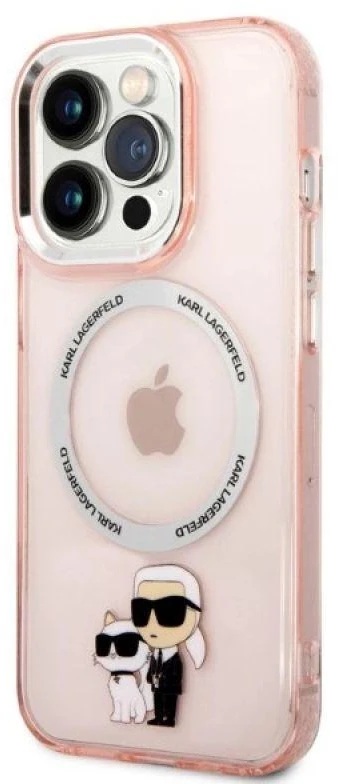 Karl Lagerfeld IML NFT Karl & Choupette MagSafe - dėklas skirtas Apple iPhone 14 Pro Max Rožinė