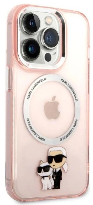 Karl Lagerfeld IML NFT Karl & Choupette MagSafe - dėklas skirtas Apple iPhone 14 Pro Max Rožinė