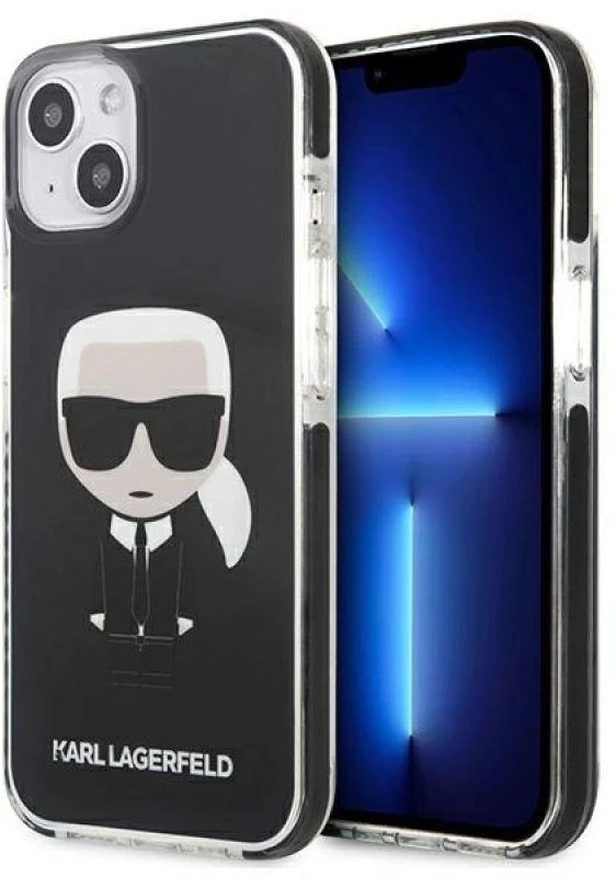 Karl Lagerfeld KLHCP13STPEIKK Apple iPhone 13 mini 5,4″ kietas dėklas juodos spalvos Iconik Karl
