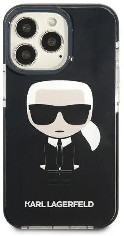 Karl Lagerfeld KLHCP13LTPEIKK Apple iPhone 13 Pro / 13 6,1″ kietas dėklas juodos spalvos Iconik Karl