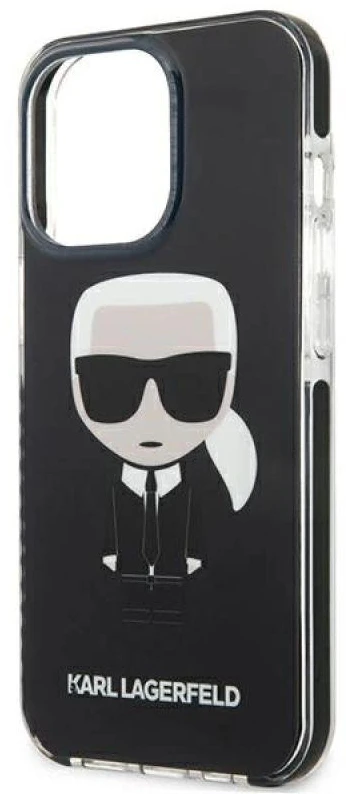 Karl Lagerfeld KLHCP13LTPEIKK Apple iPhone 13 Pro / 13 6,1″ kietas dėklas juodos spalvos Iconik Karl