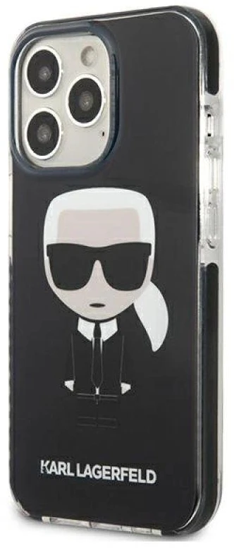Karl Lagerfeld KLHCP13LTPEIKK Apple iPhone 13 Pro / 13 6,1″ kietas dėklas juodos spalvos Iconik Karl