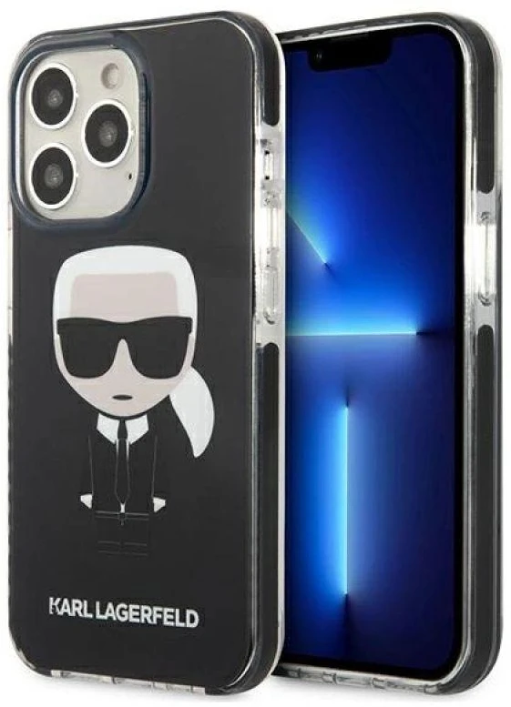 Karl Lagerfeld KLHCP13LTPEIKK Apple iPhone 13 Pro / 13 6,1″ kietas dėklas juodos spalvos Iconik Karl