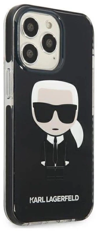 Karl Lagerfeld KLHCP13LTPEIKK Apple iPhone 13 Pro / 13 6,1″ kietas dėklas juodos spalvos Iconik Karl