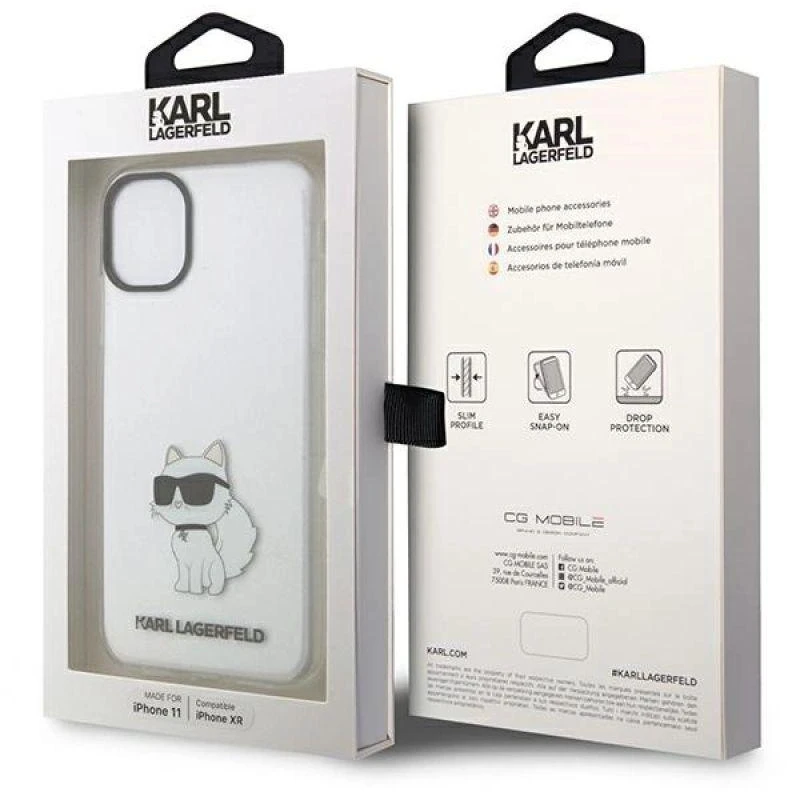 Karl Lagerfeld KLHCN61HNCHTCT Apple iPhone 11/ Xr 6,1″ skaidrus kietas dėklas Ikonik Choupette