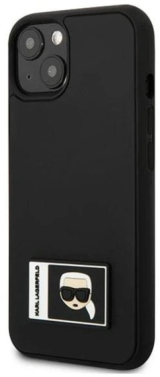 Karl Lagerfeld KLHCP13M3DKPK Apple iPhone 13/ 14 / 15 6,1″ juodos spalvos kietas dėklas Ikonik Patch