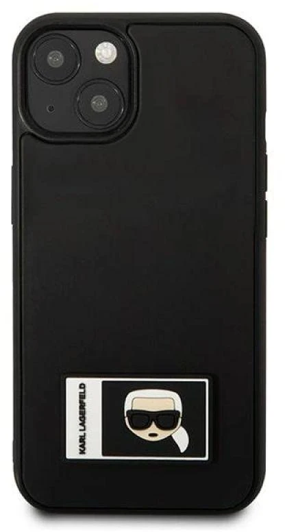 Karl Lagerfeld KLHCP13M3DKPK Apple iPhone 13/ 14 / 15 6,1″ juodos spalvos kietas dėklas Ikonik Patch