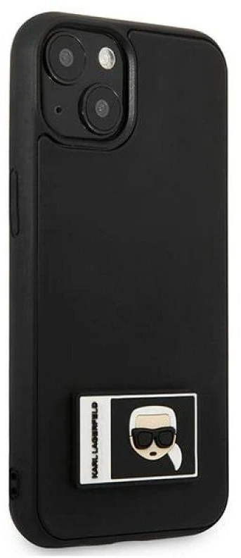 Karl Lagerfeld KLHCP13M3DKPK Apple iPhone 13/ 14 / 15 6,1″ juodos spalvos kietas dėklas Ikonik Patch