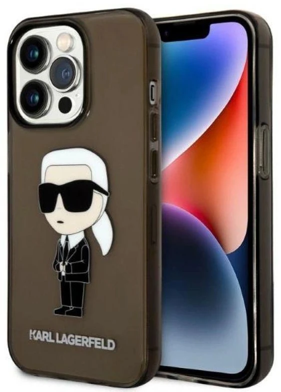 Dėklas Karl Lagerfeld KLHCP14XHNIKTCK IPHONE 14 PRO MAX 6.7 "Juodas/Juodas HARDCASE ICONIK Karl Lagerfeld