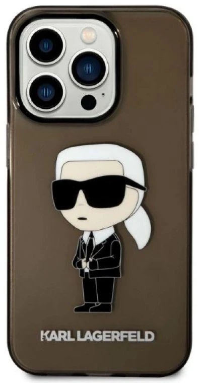 Dėklas Karl Lagerfeld KLHCP14XHNIKTCK IPHONE 14 PRO MAX 6.7 "Juodas/Juodas HARDCASE ICONIK Karl Lagerfeld