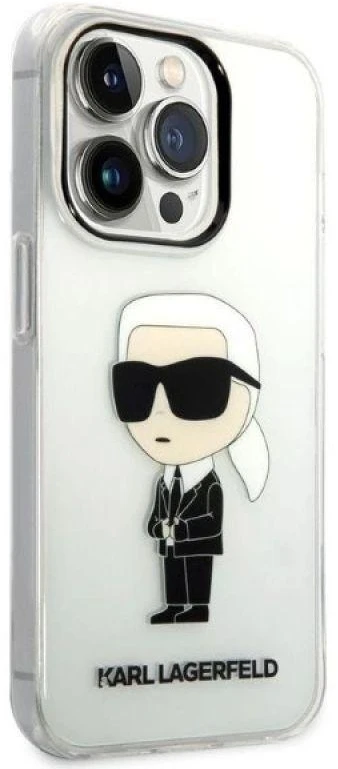 Karl Lagerfeld KLHCP14LHNIKTCT Apple iPhone 14 Pro 6,1″ skaidrus kietas dėklas Ikonik Karl Lagerfeld