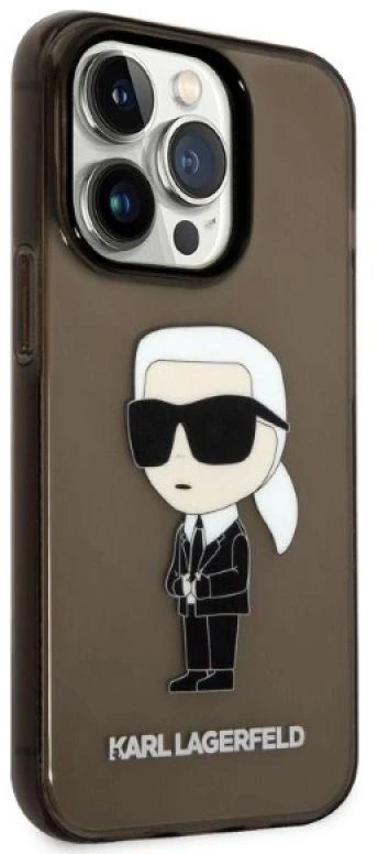 Dėklas Karl Lagerfeld KLHCP14XHNIKTCK IPHONE 14 PRO MAX 6.7 "Juodas/Juodas HARDCASE ICONIK Karl Lagerfeld