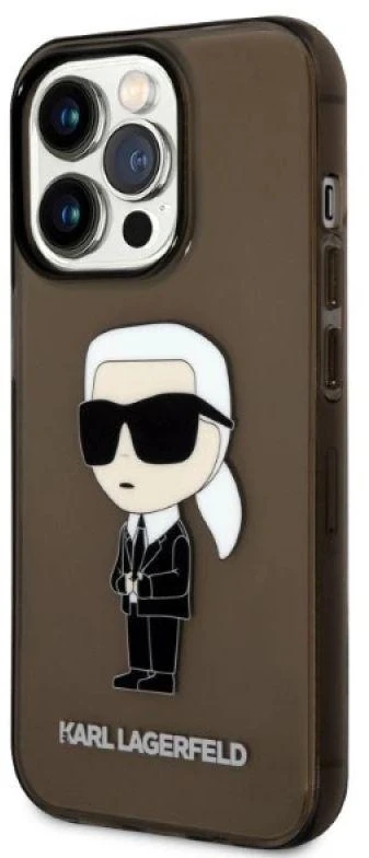 Dėklas Karl Lagerfeld KLHCP14XHNIKTCK IPHONE 14 PRO MAX 6.7 "Juodas/Juodas HARDCASE ICONIK Karl Lagerfeld