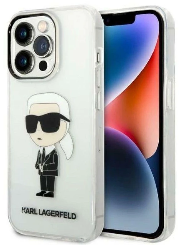 Karl Lagerfeld KLHCP14XHNIKTCT Apple iPhone 14 Pro Max 6,7″ skaidrus kietas dėklas Ikonik Karl Lagerfeld