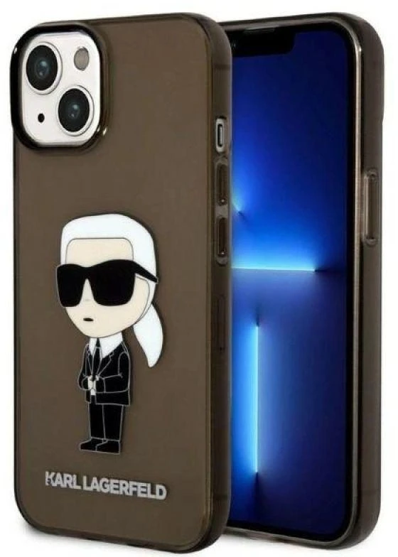 Dėklas Karl Lagerfeld KLHCP14MHNIKTCK IPHONE 14 PLUS / 15 PLUS 6.7 "Juodas / Juodas HARDCASE IKONIK Karl Lagerfeld