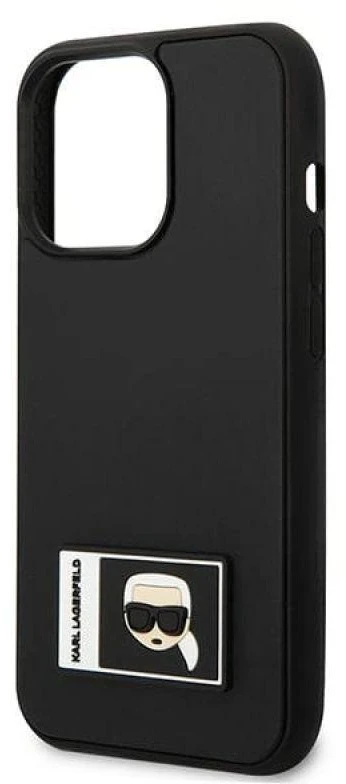 Karl Lagerfeld KLHCP13L3DKPK Apple iPhone 13 Pro / 13 6,1″ juodos spalvos kietas dėklas Ikonik Patch
