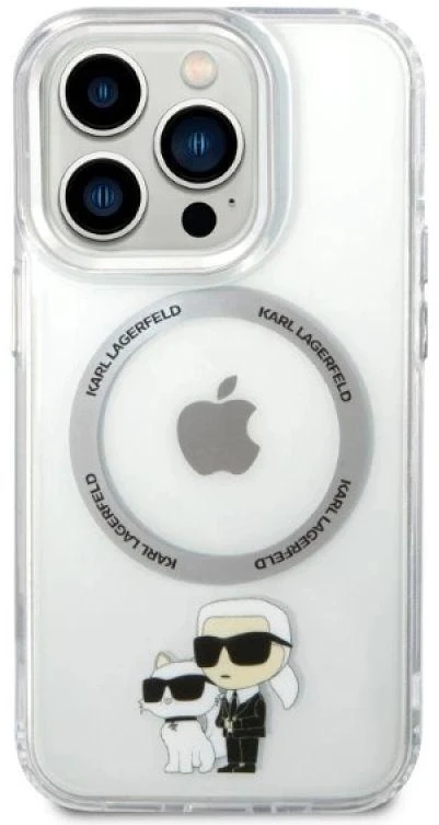 Karl Lagerfeld KLHMP14LHNKCIT Apple iPhone 14 Pro 6,1″ kietas dėklas skaidrus Iconic Karl&Choupette Magsafe