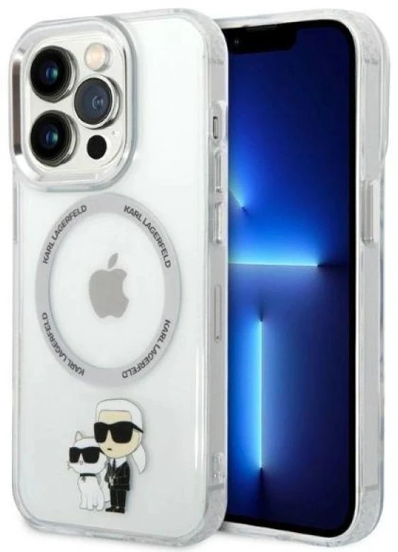 Karl Lagerfeld KLHMP14LHNKCIT Apple iPhone 14 Pro 6,1″ kietas dėklas skaidrus Iconic Karl&Choupette Magsafe
