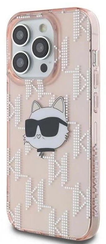 Karl Lagerfeld KLHCP13LHKLPCHP Apple iPhone 13 Pro / 13 6.1″ rožinės spalvos kietas dėklas IML Choupette Head & Mono