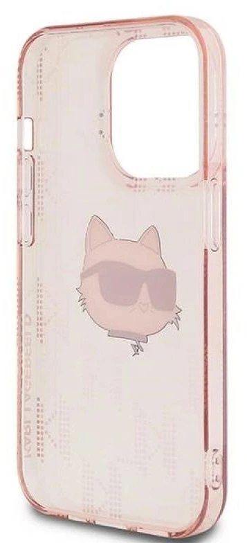 Karl Lagerfeld KLHCP13LHKLPCHP Apple iPhone 13 Pro / 13 6.1″ rožinės spalvos kietas dėklas IML Choupette Head & Mono