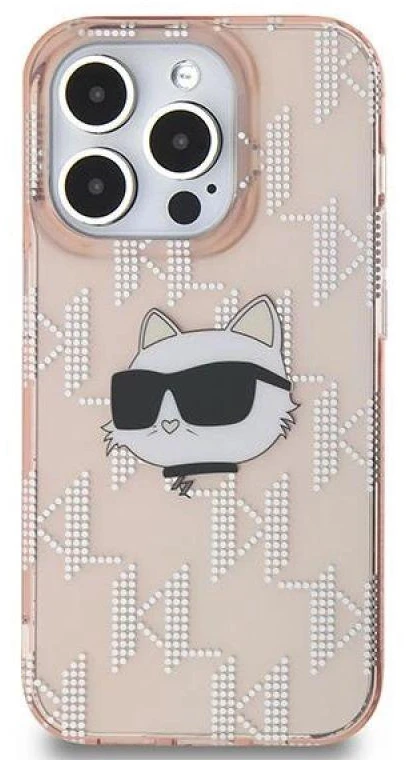 Karl Lagerfeld KLHCP13LHKLPCHP Apple iPhone 13 Pro / 13 6.1″ rožinės spalvos kietas dėklas IML Choupette Head & Mono