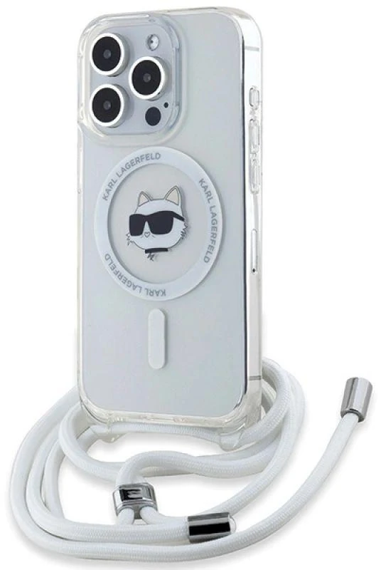 Karl Lagerfeld KLHMP14LHCCHNT Apple iPhone 14Pro 6.1″ kietas dėklas skaidrus IML Choupette Head & Cord Magsa