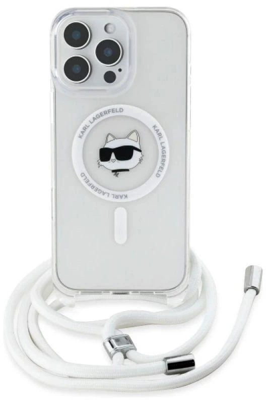 Karl Lagerfeld KLHMP16XHCCHNT Apple iPhone 16 Pro Max 6.9″ kietas dėklas skaidrus IML Choupette Head & Cord