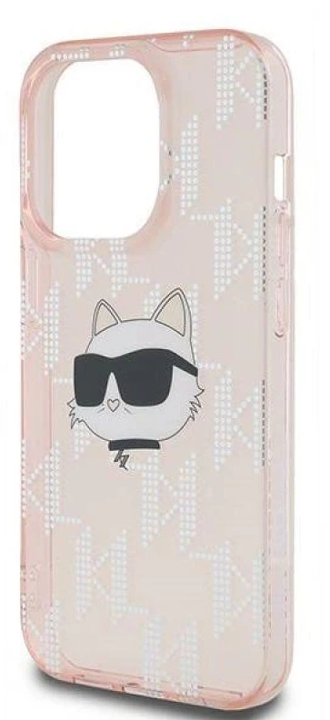 Karl Lagerfeld KLHCP14XHKLPCHP Apple iPhone 14 Pro Max 6.7″ rožinės spalvos kietas dėklas IML Choupette Head & Monog